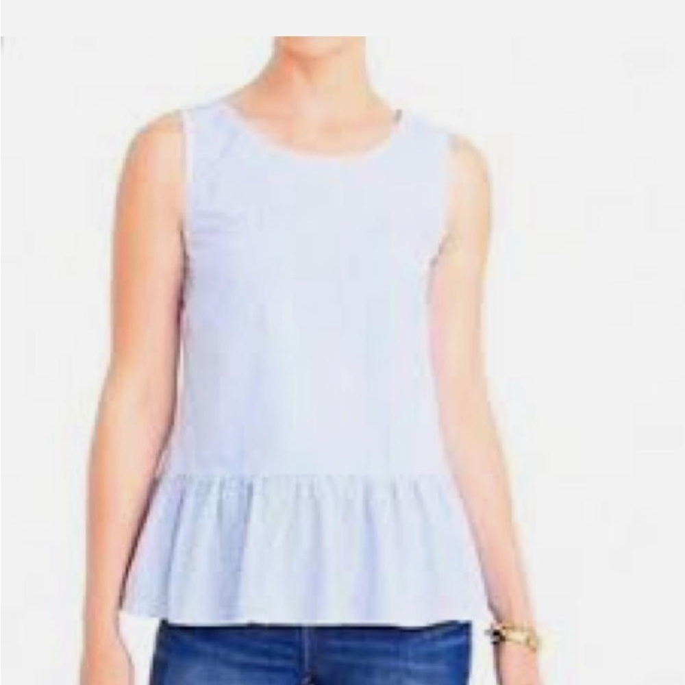 J. Crew Blue & White Striped Bow Tie Back Peplum